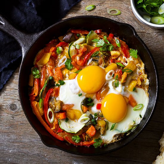 Vegetable Shakshuka with Farm Eggs