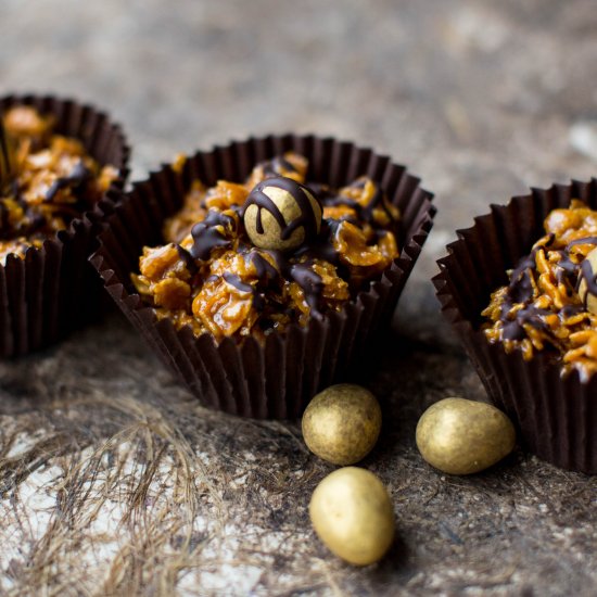 Salted Caramel Cornflake Cakes