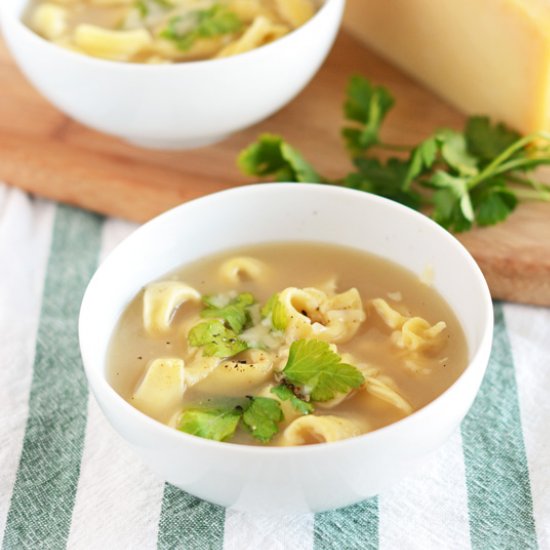 Cheese Tortellini in Light Broth