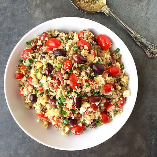 Sprouted Quinoa Lentil Salad