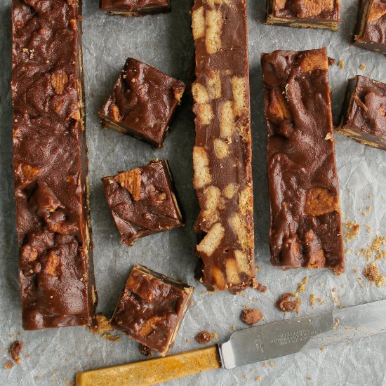 Double chocolate fridge cake