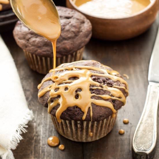 Healthier Double Chocolate Muffins