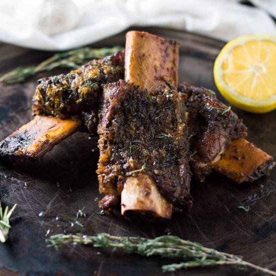 Roasted Greek-Style Beef Ribs