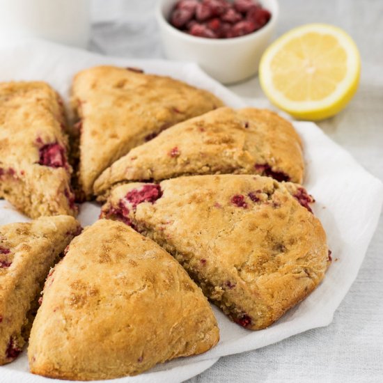 Whole Wheat Lemon Raspberry Scones