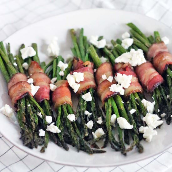 Bacon Wrapped Asparagus Goat Cheese