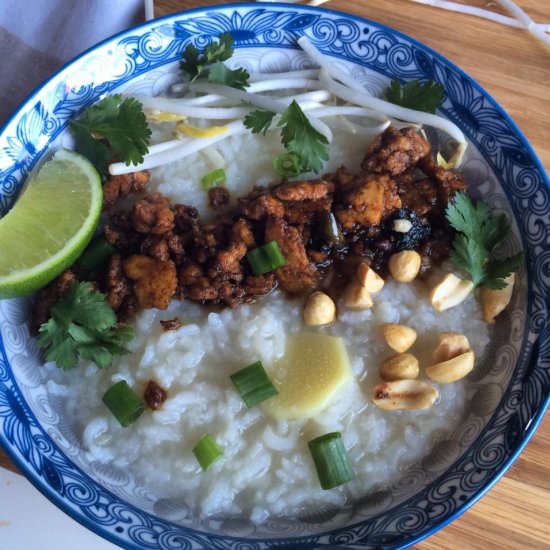 Congee with Caramelized Tofu