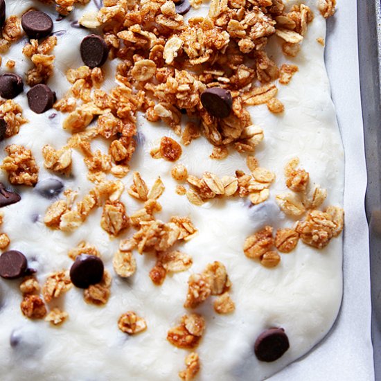 Chocolate Chip Granola Yogurt Bark