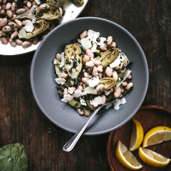 Warm Braised Artichoke Salad