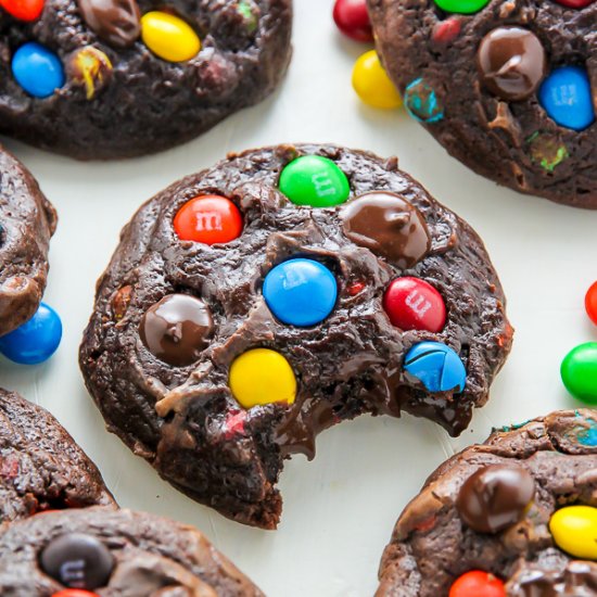 Soft Batch Chocolate M&M Cookies