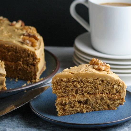 Easy Coffee and Walnut Cake