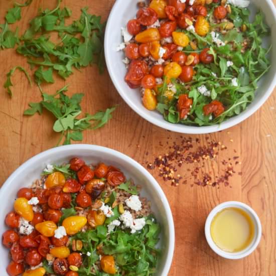 Farro, Tomato, + Arugula Bowl