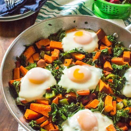 Sweet Potato Kale Home Fries w/ Egg