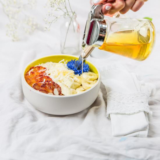 Banana blood orange porridge