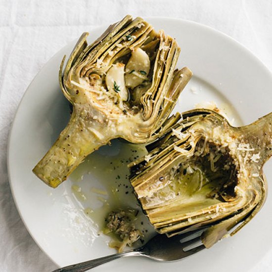 Roasted Artichokes with Garlic