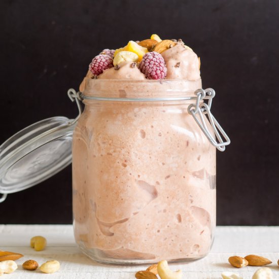 Chocolate Peach Mango Protein Fluff