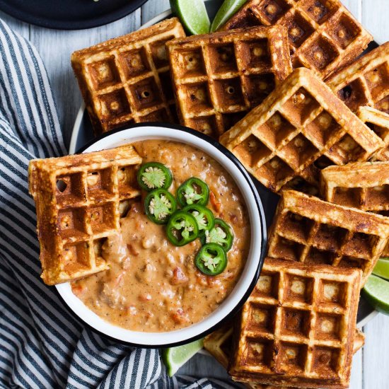 Cheddar Jalapeño Cornbread Waffles