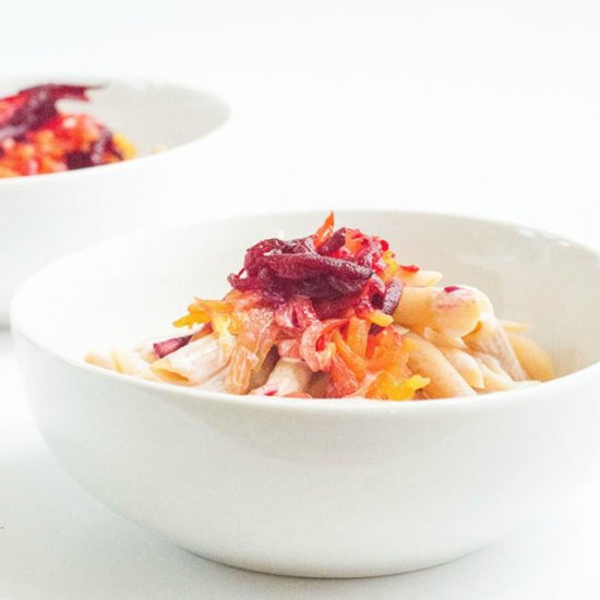 Lentil Pasta With Beets