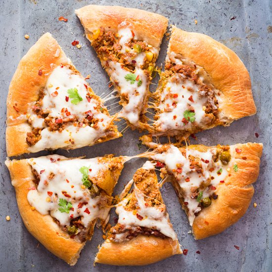 Wholewheat Thick Crust Keema Pizza