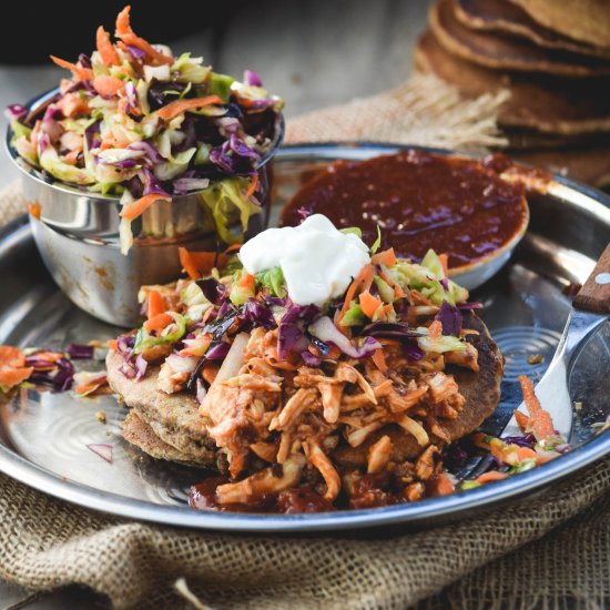 BBQ Chicken & Slaw Savory Pancakes