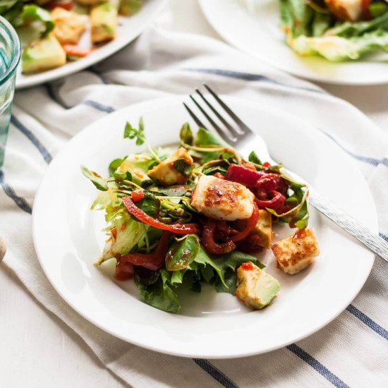 Smoky Halloumi and Avocado Salad