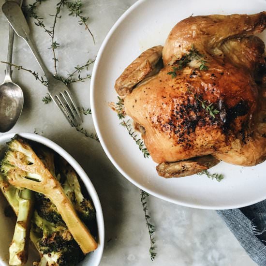 Glazed Roast Chicken and Broccoli