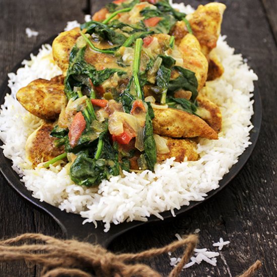 Brazilian Chicken Spinach Curry