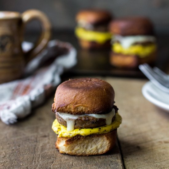 Turkey Sausage Breakfast Sliders