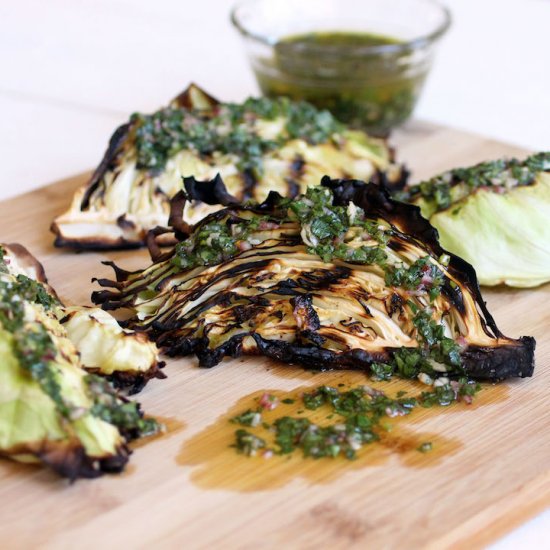 Grilled Cabbage with Chimichurri