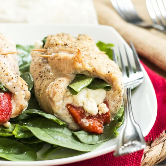 Roasted Bell Pepper Stuffed Chicken