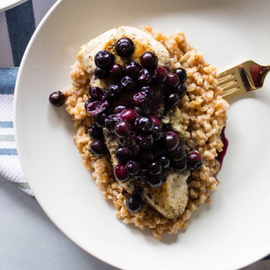 Thyme Chicken w/ Blueberry Sauce