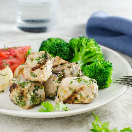 Cilantro Lime Swordfish Kebabs