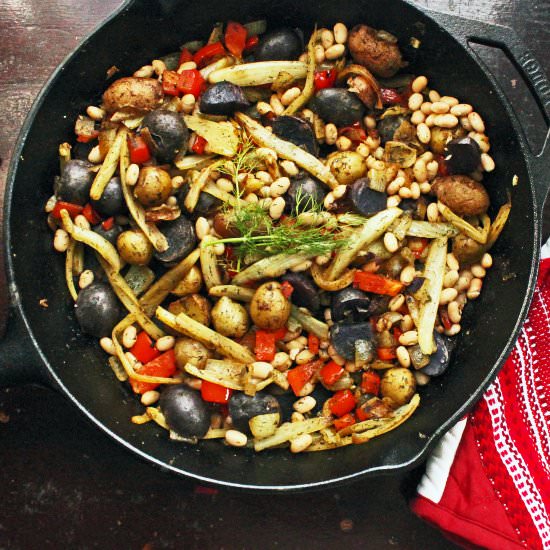 Vegan Fennel And White Bean Hash