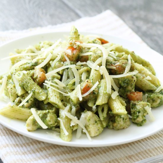 Chicken Spinach Pesto Penne Pasta