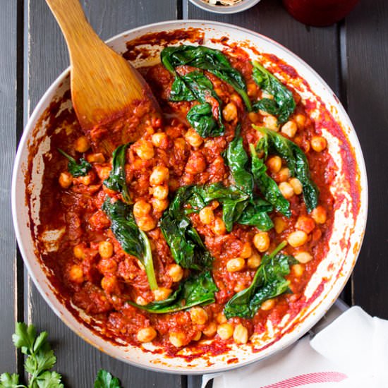 Spanish chickpea and spinach stew