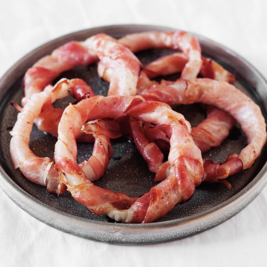 Bacon wrapped onion rings