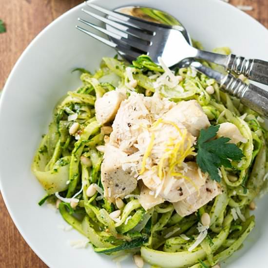 Pesto Zoodles with Chicken