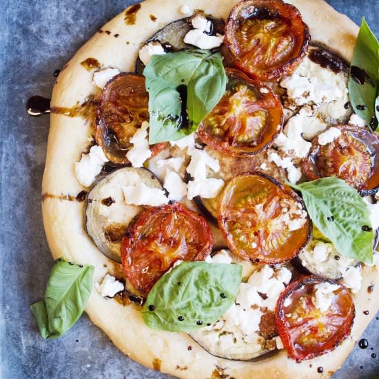 Roasted Tomato & Eggplant Pizza