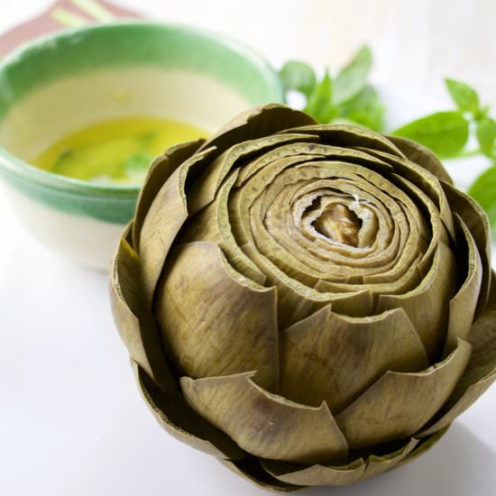 Artichokes with Citrus-Basil Sauce