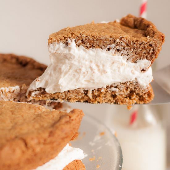 Giant Oatmeal Cream Pie Cookie Cake