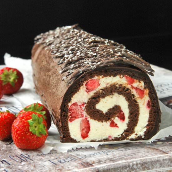 Chocolate Biscuit with Strawberries