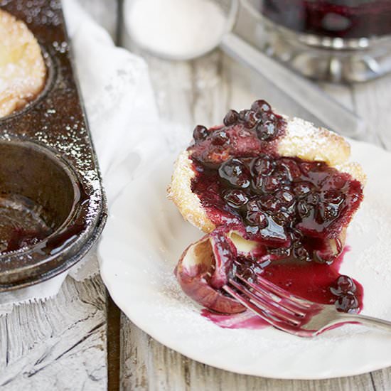 Mini Dutch Pancakes with Blueberry Sauce