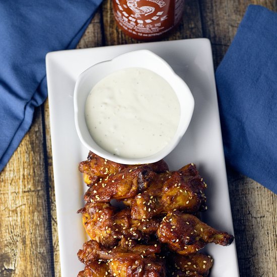 Baked Honey Sriracha Wings