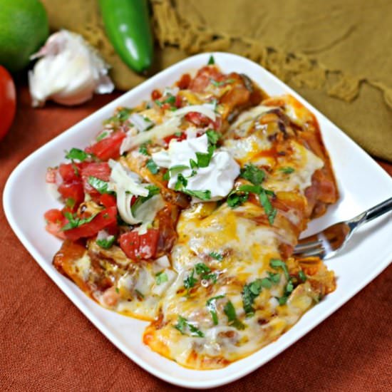 Cheesy Adobo Enchiladas