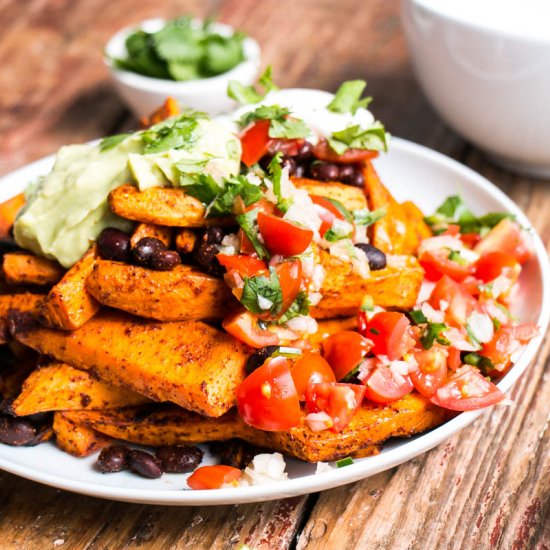 Taco Black Bean Yam Fries