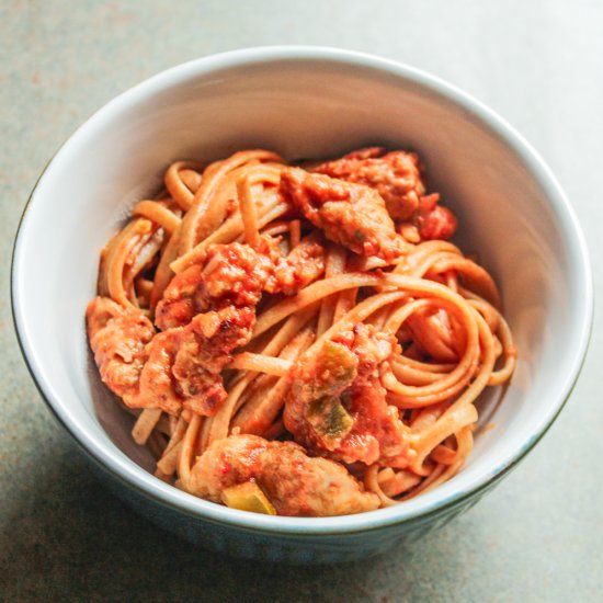 Spicy Linguine in a Rose Sauce