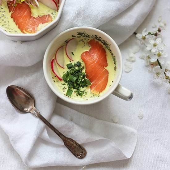 Coconut Chia Pudding with Salmon