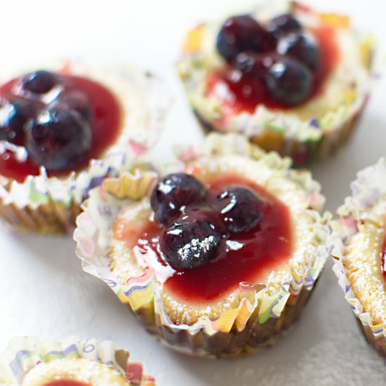 Mini Lemon Berry Cheesecakes