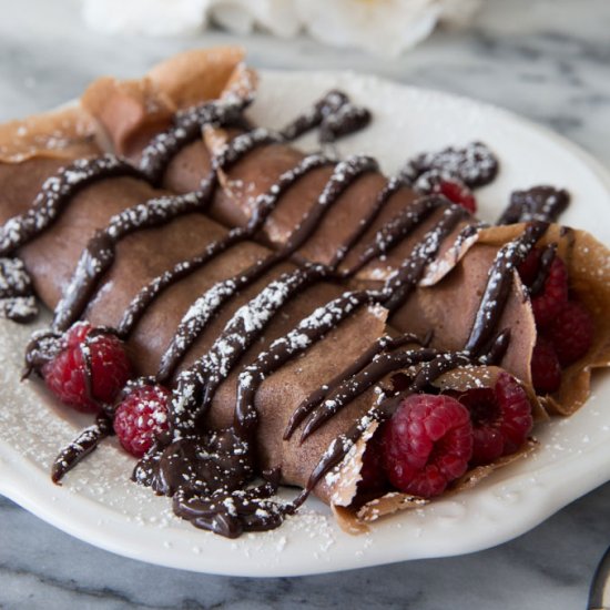 Chocolate Raspberry Crepes