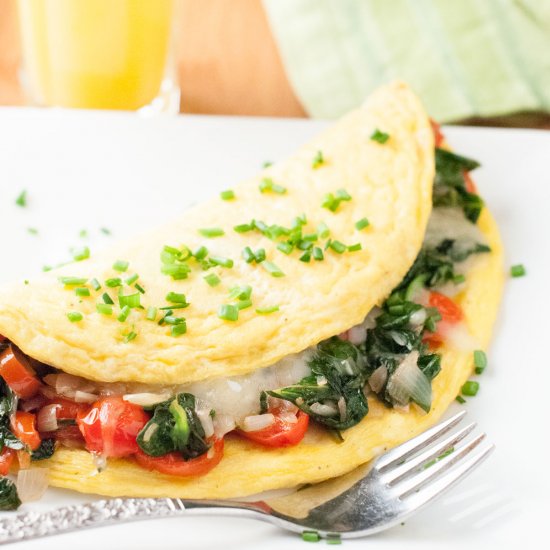 Spinach and Fontina Cheese Omelette