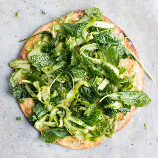 Chickpea Pizza with Asparagus Salad